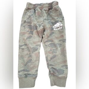 2/15$ Roots Kids Green Camouflage Joggers (Toddler 4T)